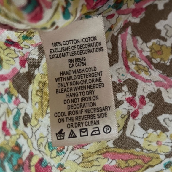 {Tommy Bahama} Paisley Print Blouse with Embellished Neckline - Women's Medium - Picture 7 of 10